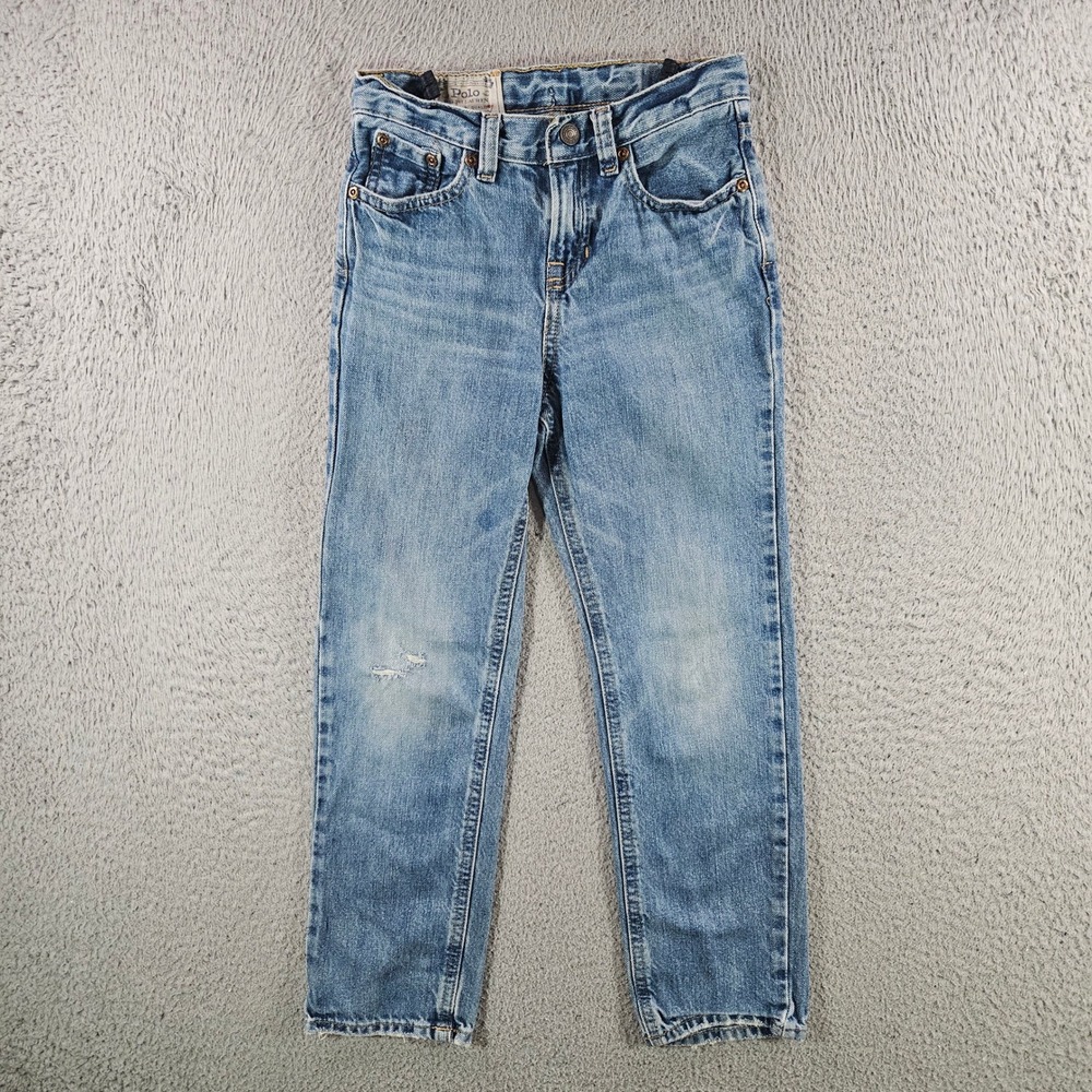 Polo Ralph Lauren Kids Jeans Size 7 Medium Wash Straight Leg‎ Denim Dungarees